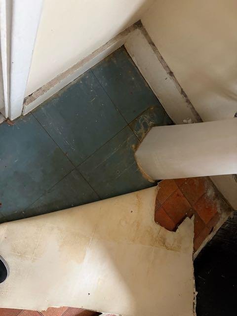 Floor tiles and bitumen inspected during an asbestos refurbishment survey in London