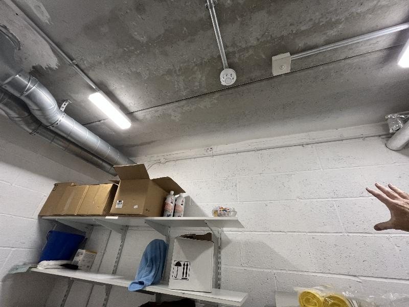 Commercial asbestos removal work area in a London building